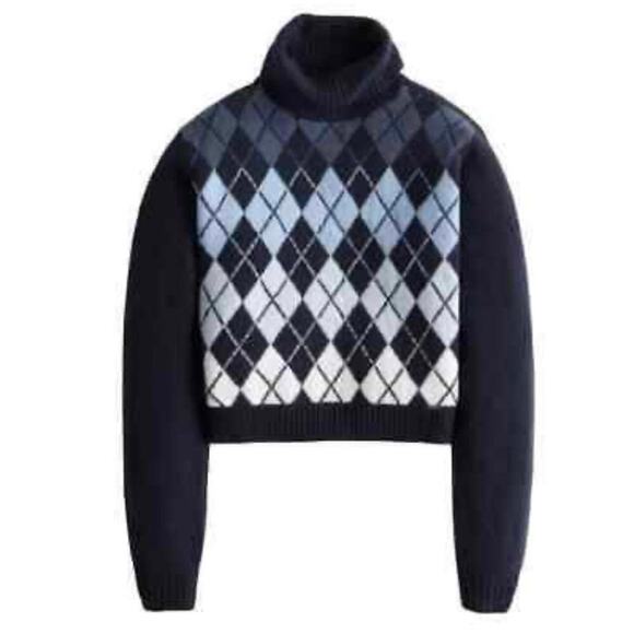 HOLLISTER TURTLENECK ARGYLE SWEATER - Picture 1 of 4